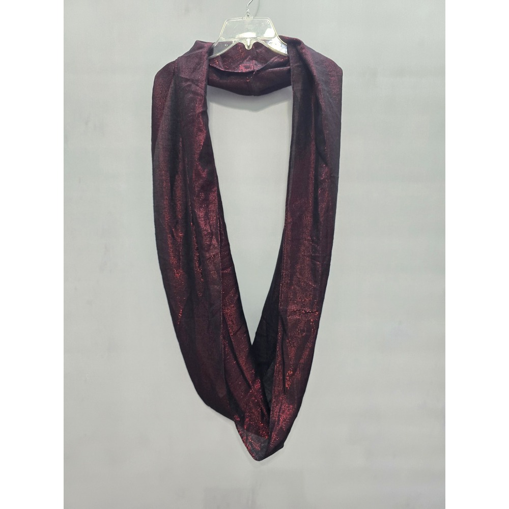 Red Metallic Sparkly Y2K Whimsy Goth Boho Chic Cottage Infinity Scarf OSFM
